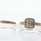 10k Rose Gold Diamond Wedding Ring set. Princess cut Double Halo Wedding Set. Engagement set. Bridal Set rings. Eternity band. st(316)