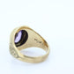 1968 Lancaster Catholic High School Class Graduation ring. 10k Gold with oval amethyst solitaire. st(187)