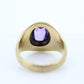 1968 Lancaster Catholic High School Class Graduation ring. 10k Gold with oval amethyst solitaire. st(187)