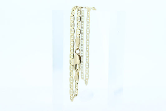 10k Mariner Link Bracelet. Dainty 10k Mens or Womens Anchor Bracelet. 1.4gram 7.25in length st(59)