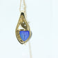 Blue Sapphire and diamond drop pendant. 10k precious heart sapphire pendant necklace. st(86)
