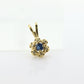Blue Sapphire and diamond halo pendant. 14k precious dainty sapphire pendant. st(50)