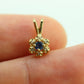 Blue Sapphire and diamond halo pendant. 14k precious dainty sapphire pendant. st(50)