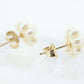 14k Pearl Stud earrings . Love Cluster Halo nest Pearl earrings. st35