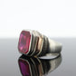 Ruby Signet ring. 10k Ruby Signet Mens Gents Ring. Large Rectangle Ruby Signet ring.