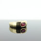 14k Ruby Ring. Bezel set Ruby ring. 14k yellow gold and oval Ruby bezel set. Wide ruby band. st(106)