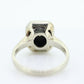 Art Deco Onyx and Diamond Ring. 14k White Gold Rectangle Onyx and Diamond ring. Mourning ring. st(150)