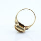 10k Tiger Eye Cameo Diamond Signet Ring. 10k gold Heavy Carved Warrior Mens or Womens ring. st(150)