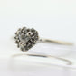 10k Heart Diamond Cut Halo ring. 10k white gold Heart Cut diamond cluster band. Diamond Halo ring. st(86)
