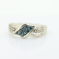 10k Blue Diamond Pave Encrusted Band. BLUE diamond pave band ring. Sz7.25 st (81)