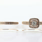 10k Rose Gold Diamond Wedding Ring set. Princess cut Double Halo Wedding Set. Engagement set. Bridal Set rings. Eternity band. st(316)