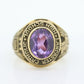 1968 Lancaster Catholic High School Class Graduation ring. 10k Gold with oval amethyst solitaire. st(187)