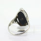 Art Deco Onyx and Sapphire Ring. 14k Filigree White Gold Marquise Onyx and White Sapphire ring. Mourning ring (st230)