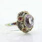 Antique 14k Gold Art Deco Kunzite ring. Robin Bladen & Robins RBR Pearl seed enamel flower filigree ring. st(248)