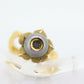 14k Tahitian Pearl ring. GALATEA 14k Gold  Pearl and diamond ring. Large Tahitian pearl flower solitaire ring. st(425)
