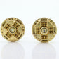 Antique 14k Diamond Round Earrings. Etruscan Round cut diamond Unpierced screw back earrings. st(236)