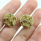 Antique 14k Diamond Round Earrings. Etruscan Round cut diamond Unpierced screw back earrings. st(236)