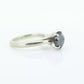 14k Heart Diamond Cut Solitaire ring. 14k white gold Heart Cut BLACK diamond. Black Diamond Engagement ring. st(207)