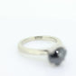 14k Heart Diamond Cut Solitaire ring. 14k white gold Heart Cut BLACK diamond. Black Diamond Engagement ring. st(207)
