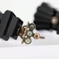 Antique Victorian Onyx and Pearl Seed Earrings. Victorian 1800s Mourning Dangle Earrings. st(50)