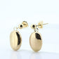 14k Yellow Gold Dangle Drop Earrings. Oval Puffed Earrings Mirror. st(35)