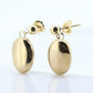 14k Yellow Gold Dangle Drop Earrings. Oval Puffed Earrings Mirror. st(35)