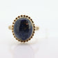 10k Lapis Lazuli  Ring. Budlong, Dockert & Armstrong BDA Oval Cabochon Lapis bezel set into bezel setting. Very unique. St(109) Sz5.5