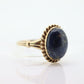 10k Lapis Lazuli  Ring. Budlong, Dockert & Armstrong BDA Oval Cabochon Lapis bezel set into bezel setting. Very unique. St(109) Sz5.5