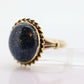 10k Lapis Lazuli  Ring. Budlong, Dockert & Armstrong BDA Oval Cabochon Lapis bezel set into bezel setting. Very unique. St(109) Sz5.5