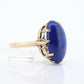 10k Blue Lapis Lazuli  Ring. Vintage 10k Yellow Gold Lapis Prong Set into Cathedral. Large Lapis Egg Very unique. St(104)