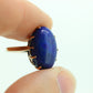 10k Blue Lapis Lazuli  Ring. Vintage 10k Yellow Gold Lapis Prong Set into Cathedral. Large Lapis Egg Very unique. St(104)