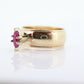 ARTCARVED 10k Gold Natural Ruby Ring. Art carved marquise RUBY engagement ring. Jr Wood Art Deco. st86