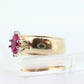 ARTCARVED 10k Gold Natural Ruby Ring. Art carved marquise RUBY engagement ring. Jr Wood Art Deco. st86