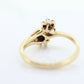 14k Sapphire Diamond Flower Ring.  14k Yellow Gold Sapphire daisy band. Cluster Flower ring. st(69)