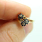 14k Sapphire Diamond Flower Ring.  14k Yellow Gold Sapphire daisy band. Cluster Flower ring. st(69)