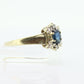 10k Blue Sapphire and Diamond Halo ring. 10k Oval Sapphire Diamond Halo ring. st(89)