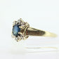 10k Blue Sapphire and Diamond Halo ring. 10k Oval Sapphire Diamond Halo ring. st(89)