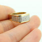 14k Diamond Pave Encrusted Band. Heavy Wide diamond 3 row pave ring. Euro Shank Flat Bottom Wide Comfortable. st(230)