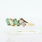 14k Eternity Emerald and Topaz Yellow gold ring. Half Alternating Marquise Emerald Eternity band. st(60)