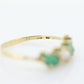 14k Eternity Emerald and Topaz Yellow gold ring. Half Alternating Marquise Emerald Eternity band. st(60)