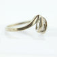 Diamond Tension Ring. 10k White Gold Diamond Bypass Double diamond Swirl Swivel bypass ring. st(85)