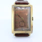 14k MOVADO Rectangle Manual Watch. Antique Mens Movado Vintage Tank Wrist Watch with a second hand. st(414)