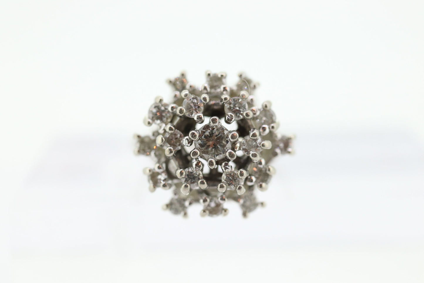 14k Diamond SunBurst STARBURST Round Flower Ring. Round Cluster Diamond cluster cocktail ring. st(222)