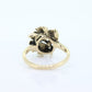 Flower Ruby Set Cocktail ring. Rose Ring 14k Gold with shadows. Flower Ring. (199)
