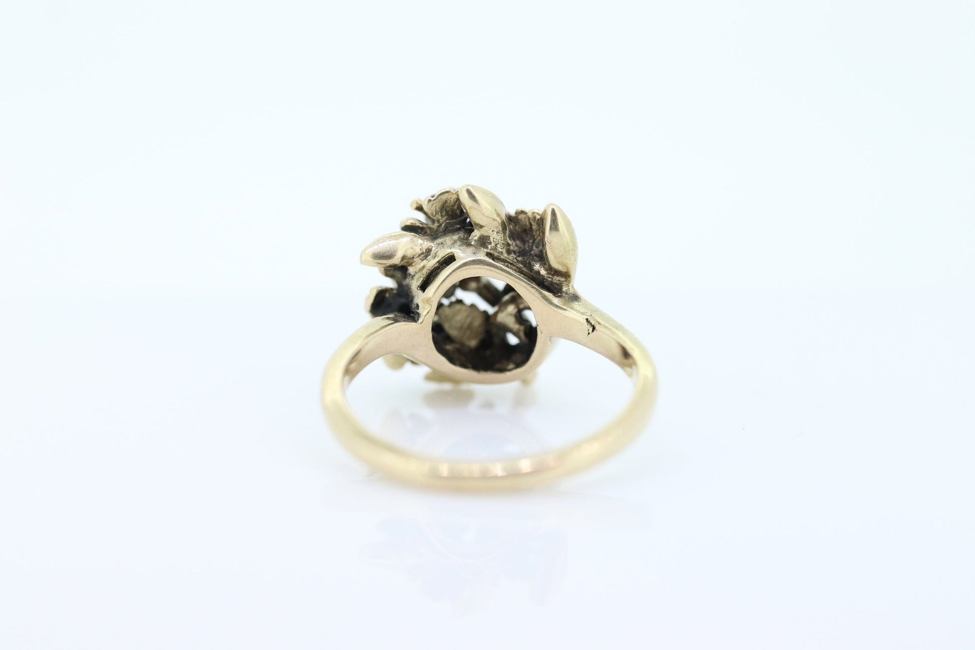 Flower Ruby Set Cocktail ring. Rose Ring 14k Gold with shadows. Flower Ring. (199)