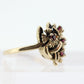 Flower Ruby Set Cocktail ring. Rose Ring 14k Gold with shadows. Flower Ring. (199)