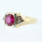 10k Large Ruby and Diamond ring. Mens or Womens Heavy Ruby signet ring. sz 11.
