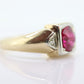 10k Large Ruby and Diamond ring. Mens or Womens Heavy Ruby signet ring. sz 11.