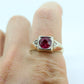 10k Large Ruby and Diamond ring. Mens or Womens Heavy Ruby signet ring. sz 11.