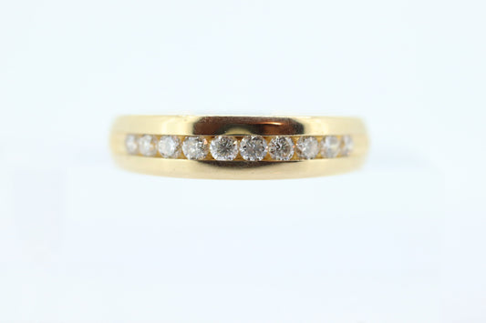 14k Channel Diamond Wedding eternity Band. Unisex Diamond channel eternity ring 0.50 ctw. Comfort fit.